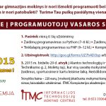 VšĮ "Informacijos technologijų mokymo centras" kviečia į programuotojų vasaros stovyklą